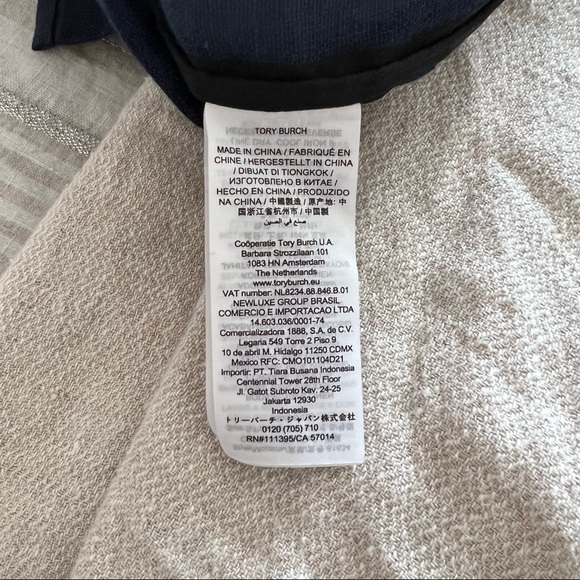 SOLD! Tory Burch Linen Embroidered Beach Tunic In Navy Blue - Picture 6 of 7